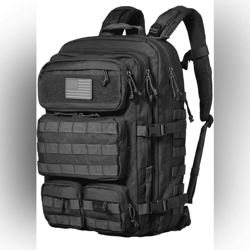 Rugged Black Tactical Backpack - image 1